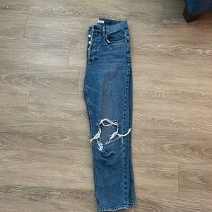High rise dark washed jeans